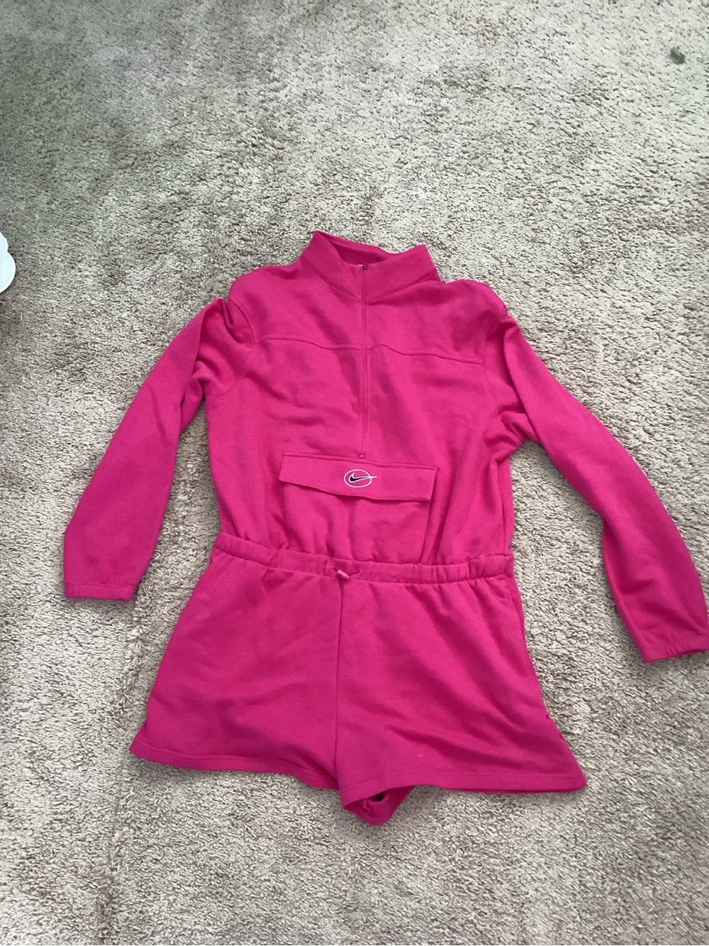 Nike Kids Hot Pink Long-Sleeve One-Piece Romper